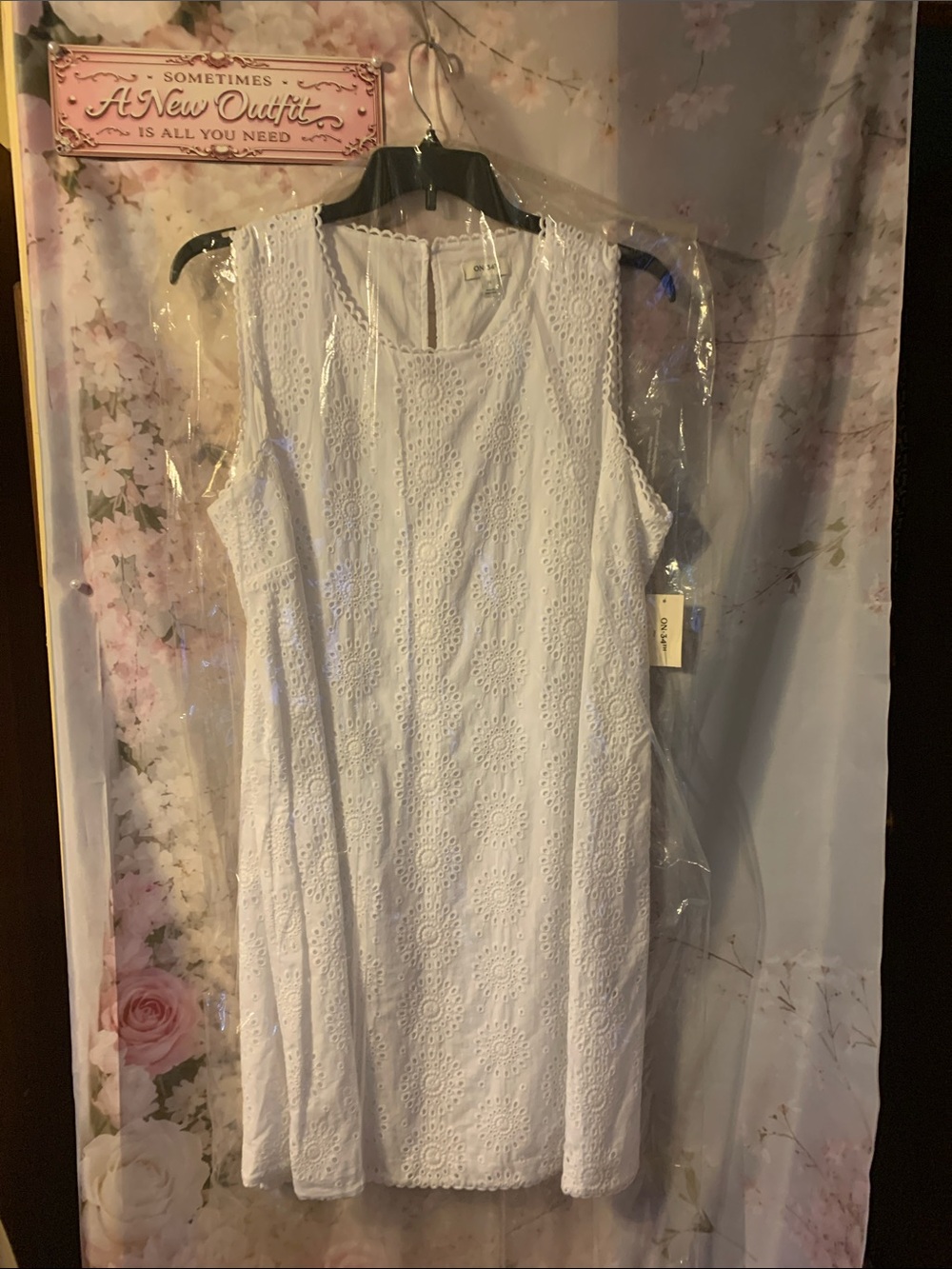Sleeveless White Eyelet Dress or Top by On 34th